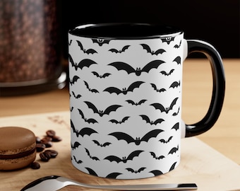 Fledermäuse Halloween Kaffeetasse, Gruseliges Gothic Geschenk