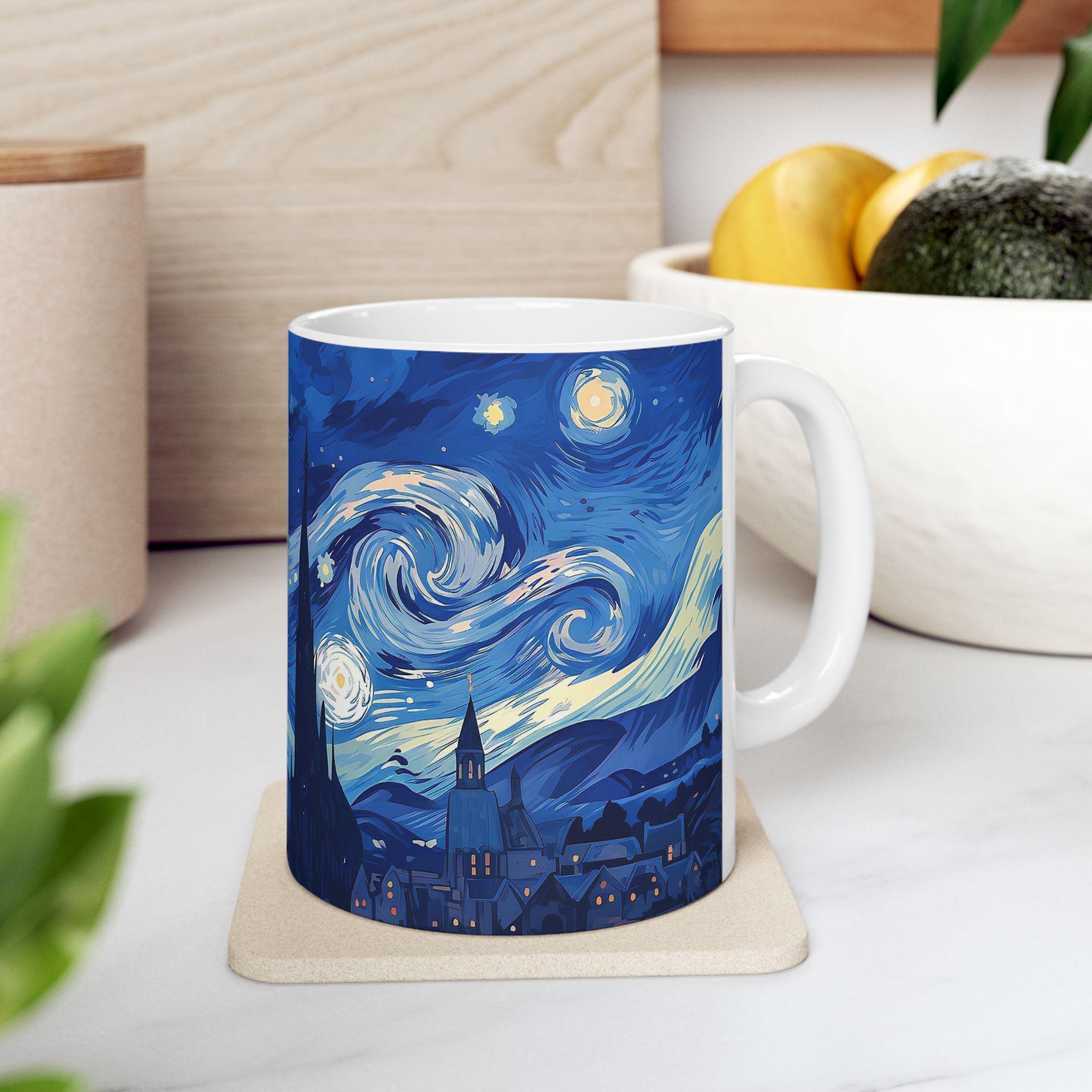 CafePress The Starry Night By Vincent Van Gogh Ceramic Mug - 11 Oz, Dishwasher & Microwave Safe