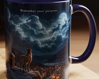 Funny Christmas Reindeer Mug, Remember Your Purpose, Santa Sleigh Humor, Christmas Coworker