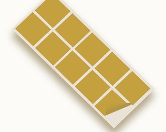 Gold Matte 100mm SQ Vinyl Wall Tile Stickers Kitchen & Bathroom Transfers
