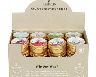 32 Mixed Fragrance Snap Discs - Handmade Soy Wax - Wide Variety of Scents - Perfect for Home Fragrance - Long Lasting Aroma