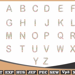 Flower Font Dst File - Etsy