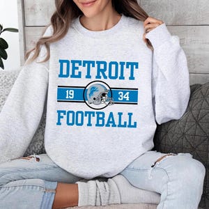 Detroit Football Sweatshirt, Detroit Football Crewneck Sweatshirt, Game Day Tee, Detroit Sweater, Detroit Football Fan Gift, Sunday Football
