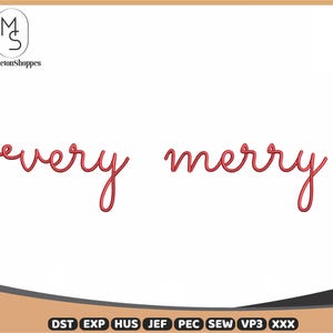 Christian Christmas Machine Embroidery, Very Merry Embroidery Designs, Stylish Fonts Embroidery Patterns, Holiday Embroidery File, Download