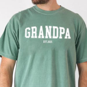 Grandpa Est Custom Shirt, Grandpa Comfort Colors Tee, Personalized Grandpa Tee Shirt, Pregnancy Announcement Tee, Birthday Gift for Granddad