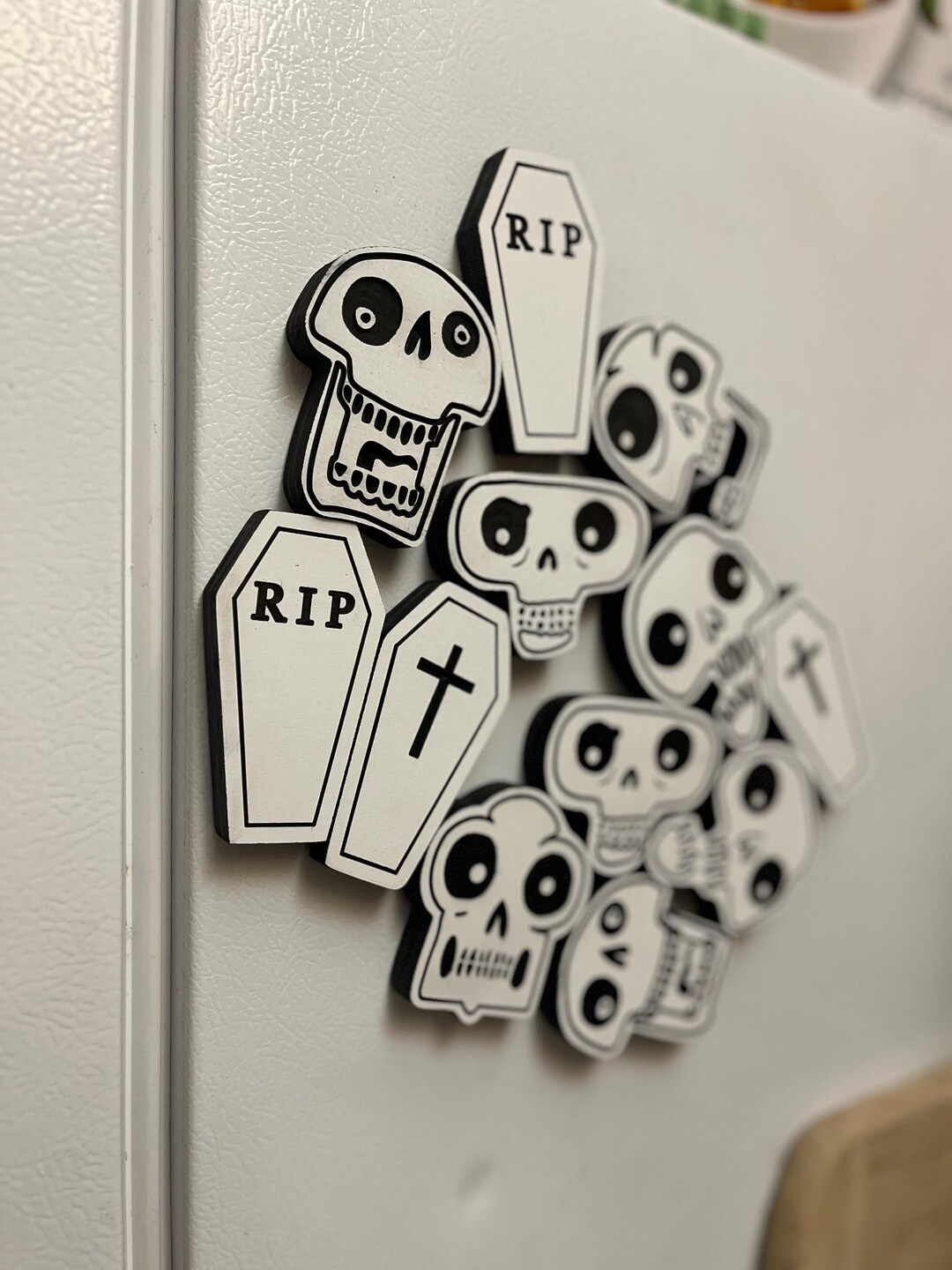 Halloween Magnet Set – Cute Skull & Coffin Magnets | Spooky Fridge ...