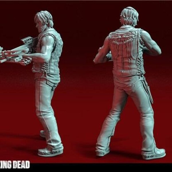 Daryl Dixon from Walking Dead with Crossbow stl file for resin 3D printing.