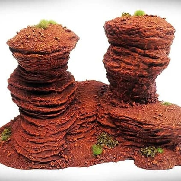 Star Wars Legion terrain - Double Spire Geonosis and Desert terrain 3D STL file for 3d printing.