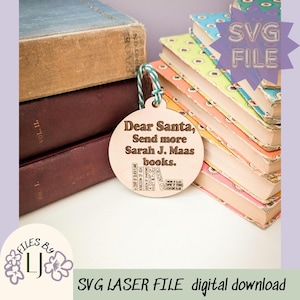 Sarah J Maas Book Christmas Ornament SVG | Booklover Ornament | Book Club Gift | Christmas Ornament | Laser file | Glowforge Tested