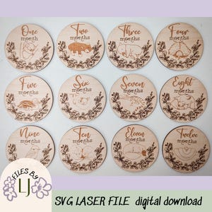 Marqueurs d'étape animal australiens SVG | Accessoires photo pour bébé | Animaux australiens | Fichier prêt pour le laser | Cadeau baby shower | Testé par Glowforge