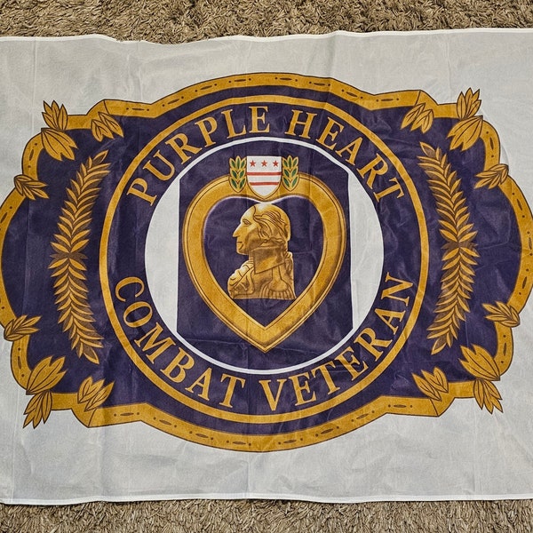 Purple Heart Combat Wounded Flag, Military, Flags, Banners, Army, Veteran