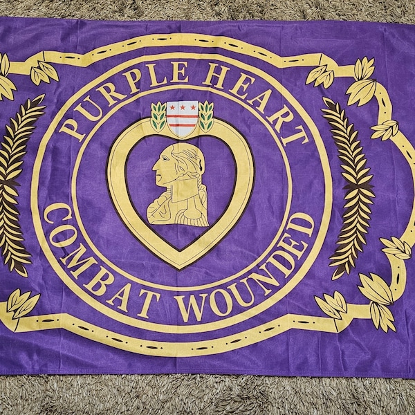 Purple Heart Combat Wounded Flag, Military, Flags, Banners, Army