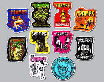 Paquete de pegatinas Deathrock / Psychobilly: Calcomanías de vinilo Horror Punk