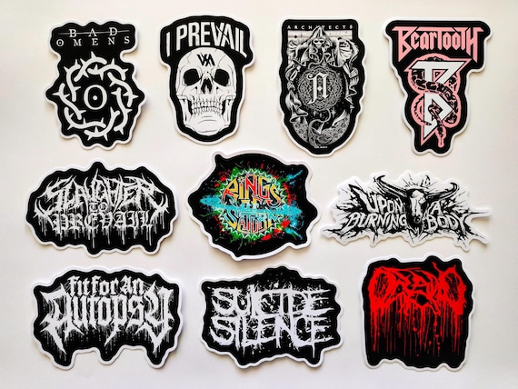 Metalcore / Deathcore / Death Metal Sticker Pack (10 Stickers) SET 3 vinyl decals hardcore emo screamo skramz grindcore slam speed power