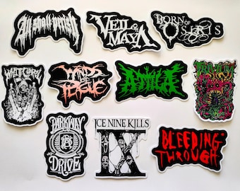 Metalcore / Deathcore / Death Metal Sticker Pack (10 Stickers) SET 4 vinyl decals hardcore emo screamo skramz grindcore slam speed power