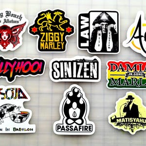 Modern Reggae Sticker Pack (10 Stickers) SET 2 vinyl decals ska punk stoner weed marijuana rasta pot head peace music band