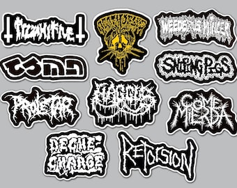 Grindcore Sticker Pack (10 Stickers) SET 8 vinyl decals goregrind death metal black mincecore slam powerviolence hardcore crust punk brutal