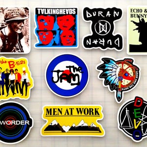 New Wave Sticker Pack (10 Stickers) SET 1 vinyl decals goth post punk synth pop rock 80's nostalgia electronic dark emo bands indie gothic