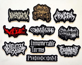 Death Metal Sticker Pack (10 Stickers) Set 19 vinyl decals black slam power speed grindcore heavy classic metalcore deathcore punk crust