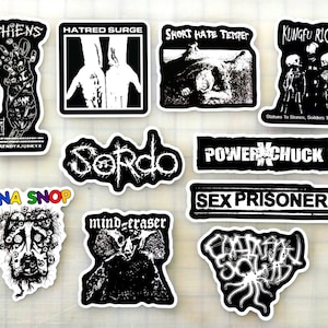 Powerviolence / Fastcore Sticker Pack (10 Stickers) SET 4 vinyl decal crust punk grindcore spazz charles bronson infest death metal hardcore