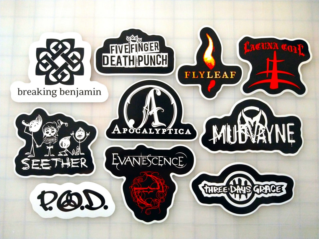 Nu Metal Sticker Pack 10 Stickers Set 2 Vinyl Decals Death Black Hard ...