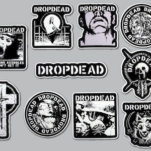 Dropdead / Crust Punk / Powerviolence Band Sticker Pack (10 Stickers) vinyl stickers hardcore punk animal rights anarcho doom dystopia
