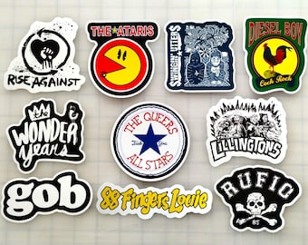Melodic Punk / Skate Punk / Pop Punk Sticker Pack (10 Aufkleber) Set 2 Vinyl Aufkleber Skateboard Skater Basketball 80er 90er Indie Rock