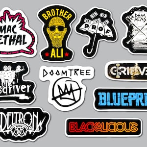 Underground Hip-Hop Sticker Pack (10 Stickers) Set 4 vinyl decals rap rapper indie emo punk hardcore independent artist gangster old school