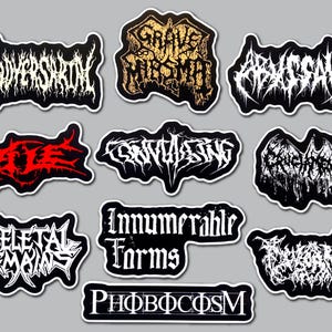 Death Metal Sticker Pack (10 Stickers) Set 19 vinyl decals black slam power speed grindcore heavy classic metalcore deathcore punk crust