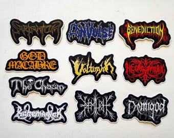 Death Metal Sticker Pack (10 Stickers) Set 11 vinyl decals black slam power speed grindcore heavy classic metalcore deathcore punk crust