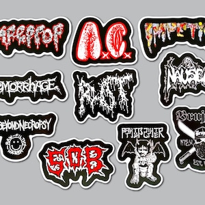 Grindcore Sticker Pack (10 Stickers) SET 3 vinyl decals goregrind death metal black extreme slam powerviolence hardcore crust punk brutal