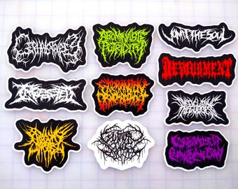 Slam Metal / Brutal Death Metal Sticker Pack (10 Stickers) SET 1 vinyl decals slamming guttural black extreme hardcore grindcore