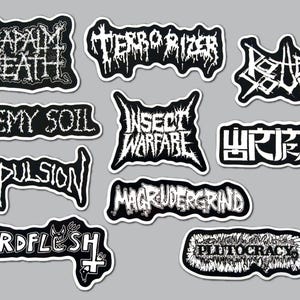 Grindcore Sticker Pack (10 Stickers) SET 1 vinyl decals goregrind death metal black extreme slam powerviolence hardcore crust punk brutal