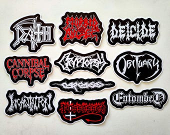 Death Metal Sticker Pack (10 Stickers) Set 1 vinyl decals black slam power speed grindcore heavy classic metalcore deathcore punk crust