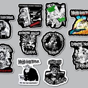 Extreme Noise Terror / Crust Punk / Grindcore Band Sticker Pack (10 Stickers) vinyl decals hardcore d-beat anarcho