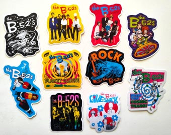 New Wave Band Sticker Pack (10 stickers) vinyl decals goth post punk synth pop rock 80's nostalgia electronic dark emo bands indie