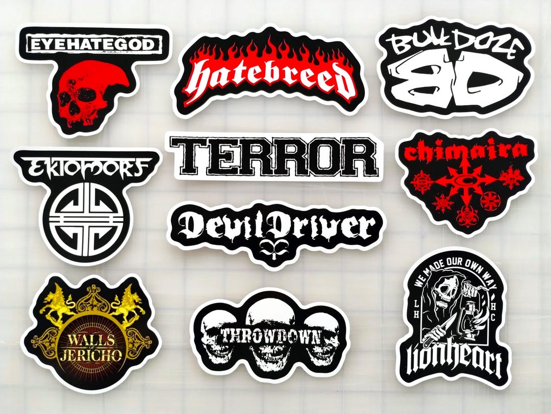 Hardcore / Punk / Metal Sticker Pack (10 Stickers) SET 2 Vinyl