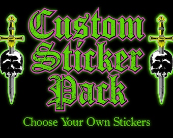 Custom Sticker Pack 10 STICKERS (Choose From 3,000+ Designs)