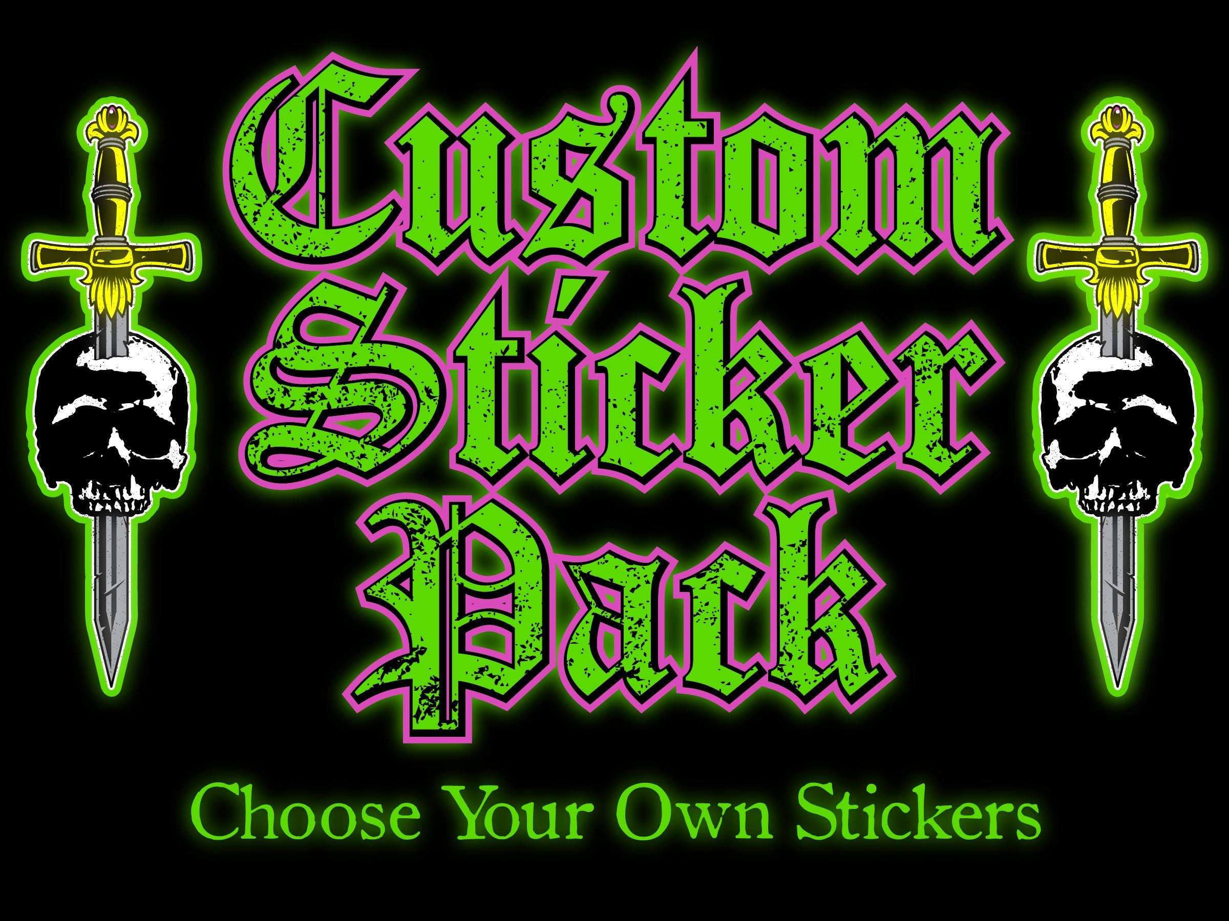 Custom Sticker Pack 10 STICKERS (choose From 3,000+ Designs) - Etsy