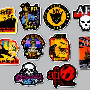 AFI Punk Band Sticker Pack (10 stickers) vinyl decals hardcore 80's crust skate emo bands boy girl oi! indie metal Goth Pop Rock