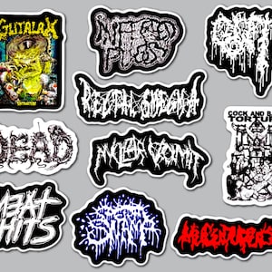 Grindcore Sticker Pack (10 Stickers) SET 6 vinyl decals pornogrind goregrind death metal black extreme slam powerviolence hardcore crust