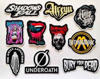 Metalcore / Deathcore / Death Metal Sticker Pack (10 Stickers) SET 2 vinyl decals hardcore emo screamo skramz grindcore slam speed power