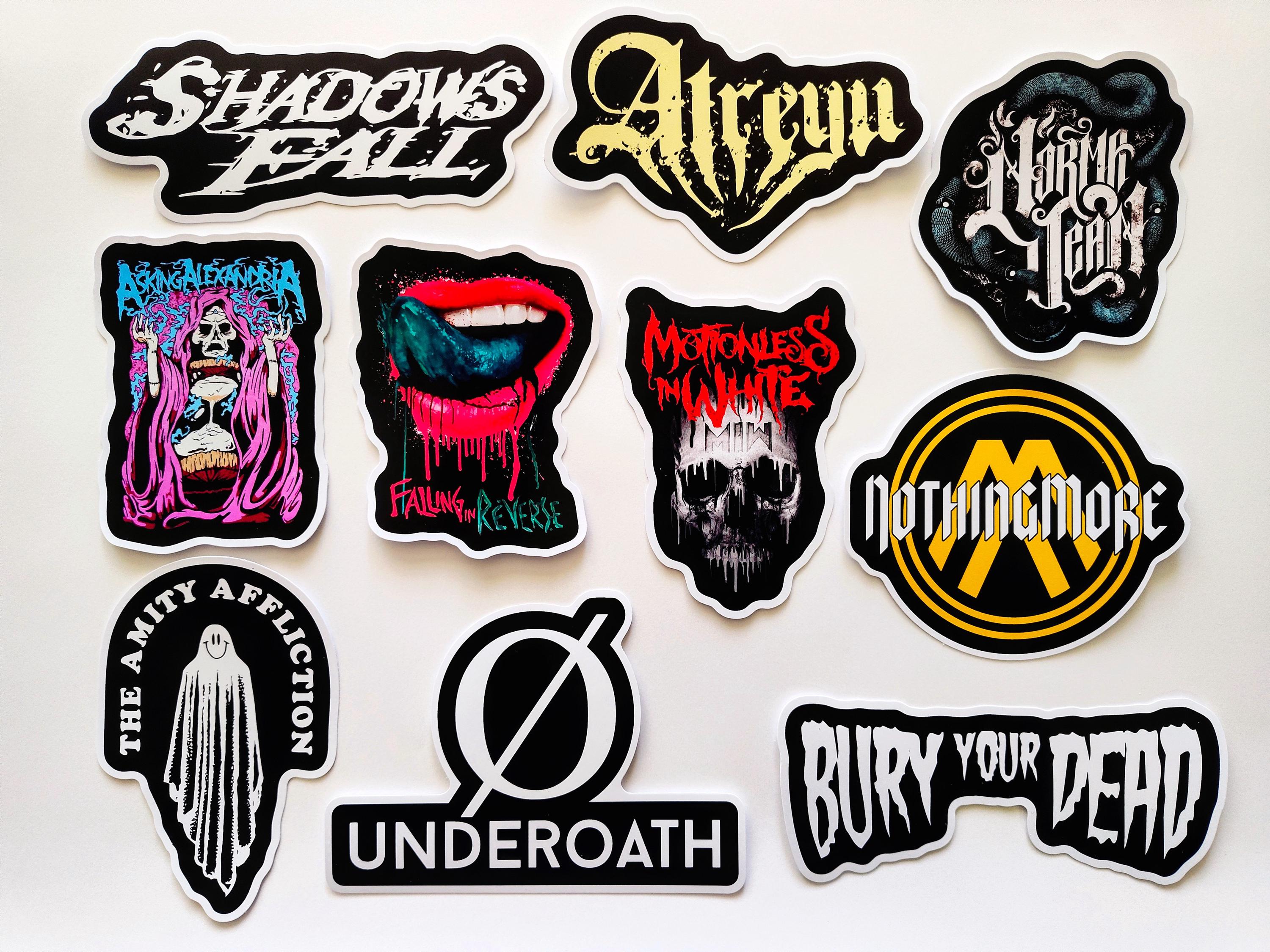Metalcore / Deathcore / Death Metal Sticker Pack (10 Stickers) SET 2 ...