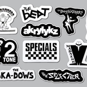 2nd Wave Ska 2-Tone Sticker Pack (10 Stickers) vinyl decals punk skinhead trojan reggae oi! rude boy girl mod