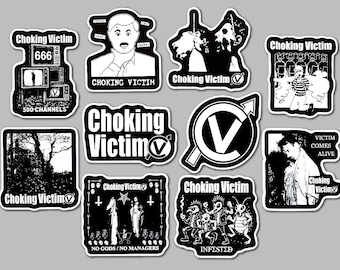 Choking Victim Band Sticker Pack (10 Stickers) vinyl decals leftover crack ska punk crust hardcore indk sfh emo rock steady reggae metal
