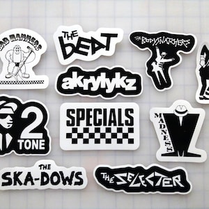 2nd Wave Ska 2-Tone Sticker Pack (10 Stickers) vinyl decals punk skinhead trojan reggae oi! rude boy girl mod