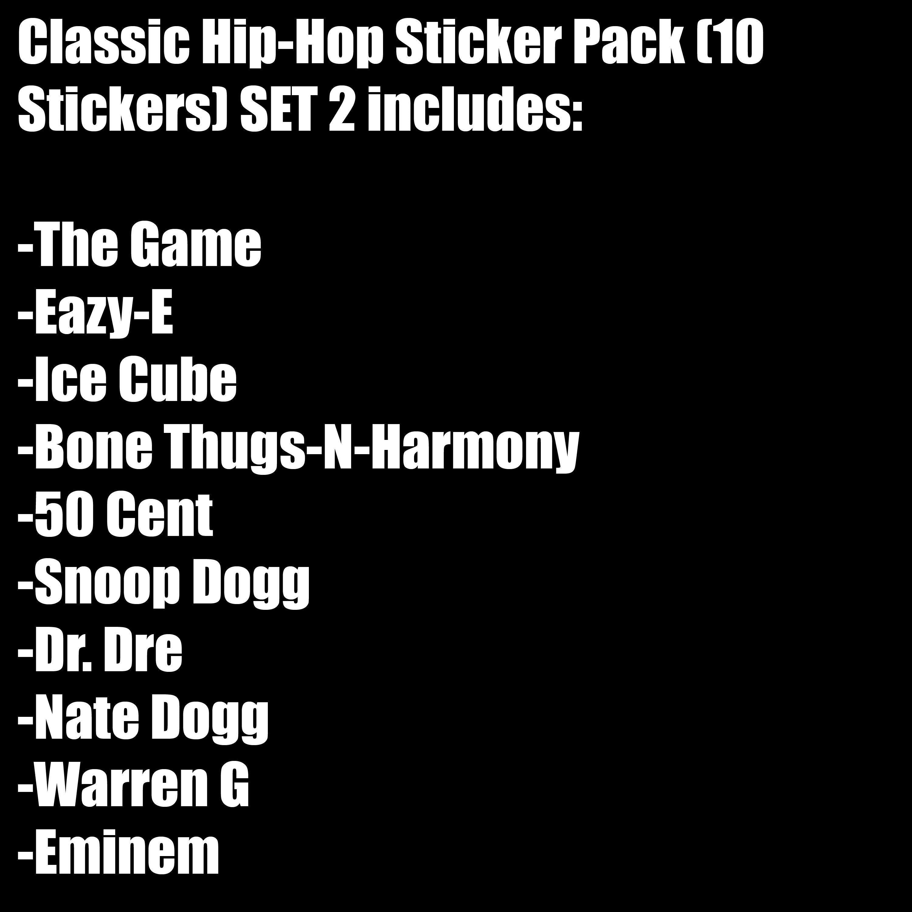 Classic Hip-hop Sticker Pack 10 Stickers Set 2 - Etsy