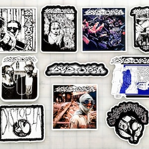 Dystopia Band Sticker Pack: Crust Punk, Grindcore (10 Stickers)