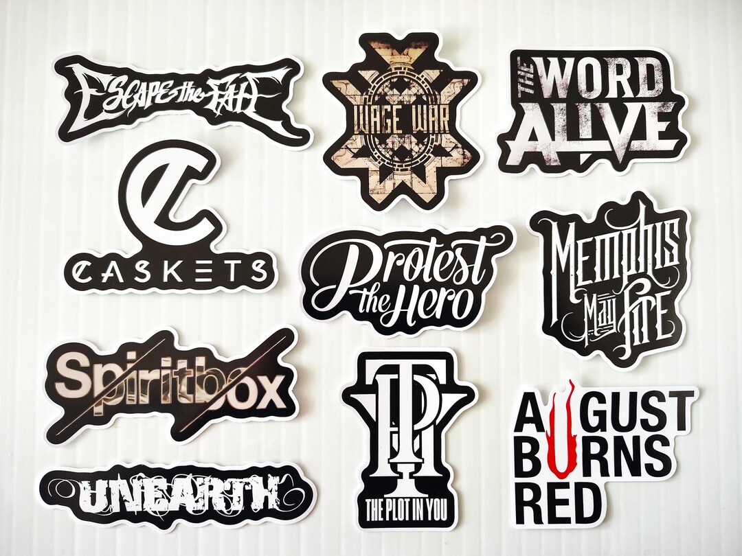 Metalcore / Deathcore / Death Metal Sticker Pack (10 Stickers) SET 7 ...