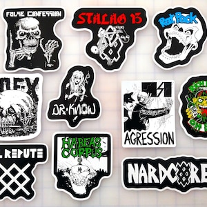 Nardcore Skate Punk Sticker Pack (10 Stickers) SET 1 vinyl decals skateboarding skater 80's hardcore pop rock crust 90's